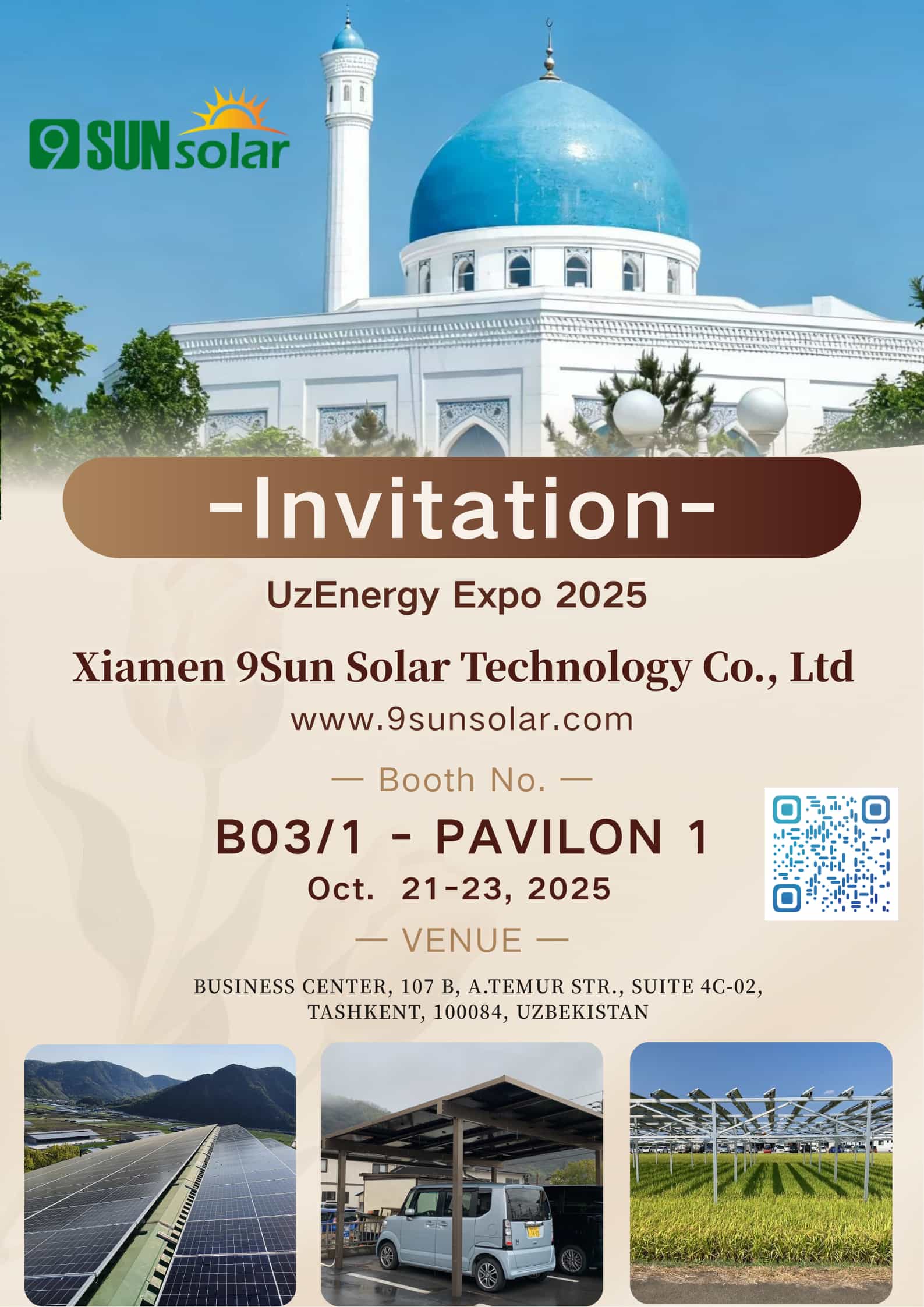 Comunicado de prensa: 9Sun Solar le invita a la UzEnergy Expo 2025 en Uzbekistán