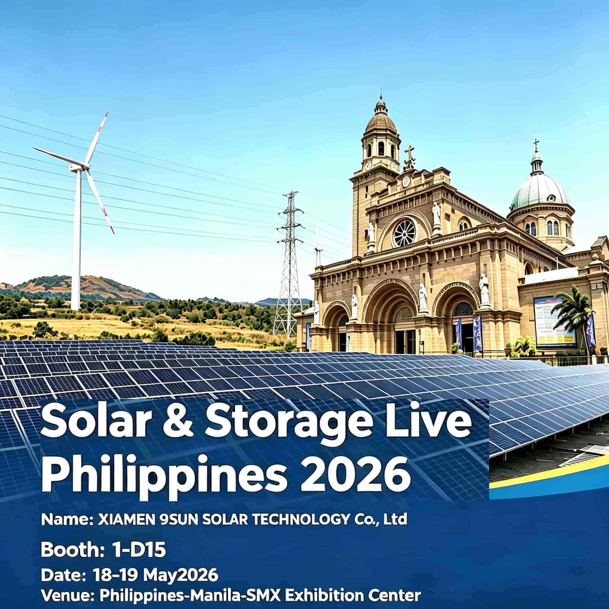 Visite XIAMEN 9Sunsolar en Solar & Storage Live Philippines 2026 – Stand 1-D15